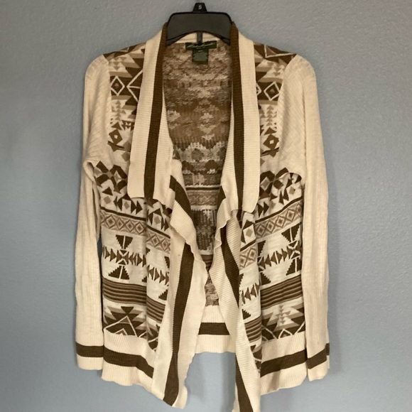 Eddie Bauer Sweaters - Eddie Bauer Southwestern Open Drape Front Cardigan Sweater Western Aztec Size M